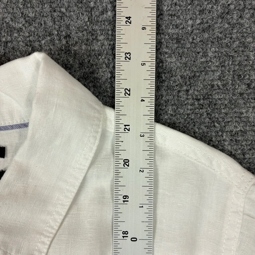 Jones & Co Jones New York White 100% Linen Trucker Jacket Womens Size Small S